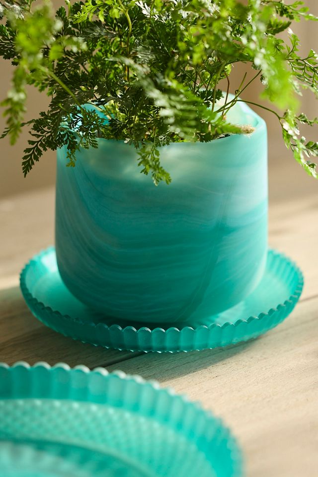 Turquoise Glass Saucer #1
