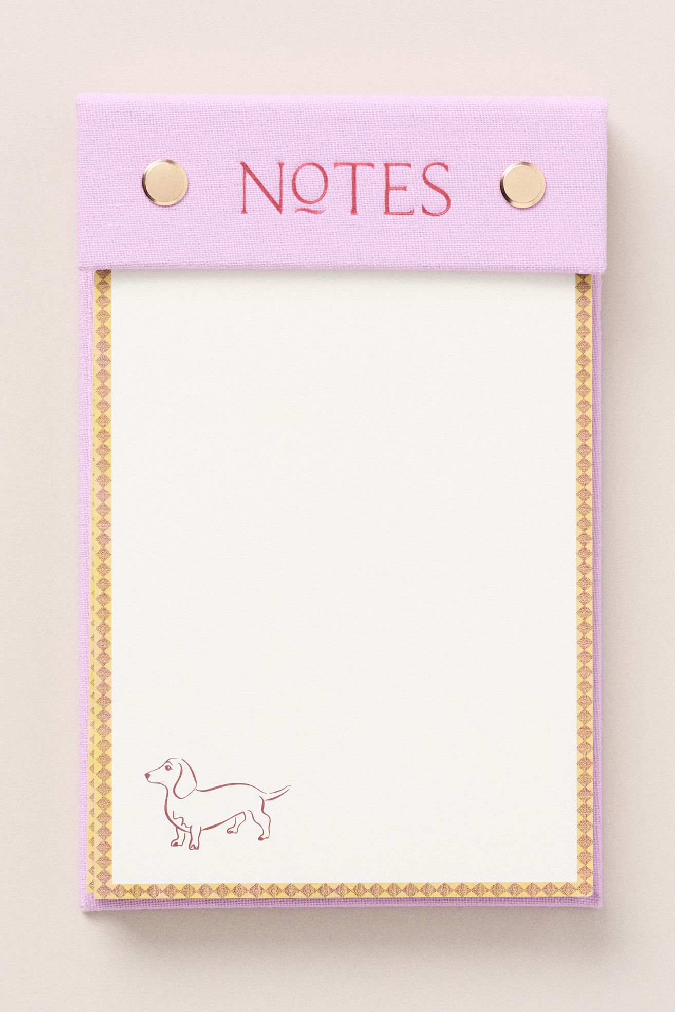 Dog Icon Fabric Bound Notepad - Dachshund, One Size