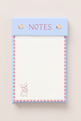 Anthropologie Dog Icon Fabric Bound Notepad In Blue