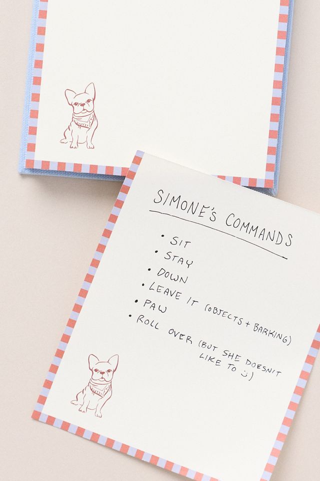 Dog Icon Fabric Bound Notepad #1