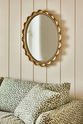 Louisa Scalloped Oval Wall Mirror