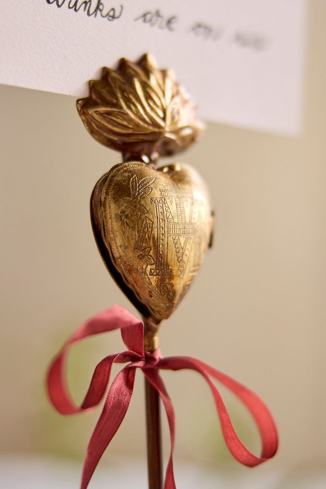 Golden Heart Place Card Holders, Set of 6 Tall #1