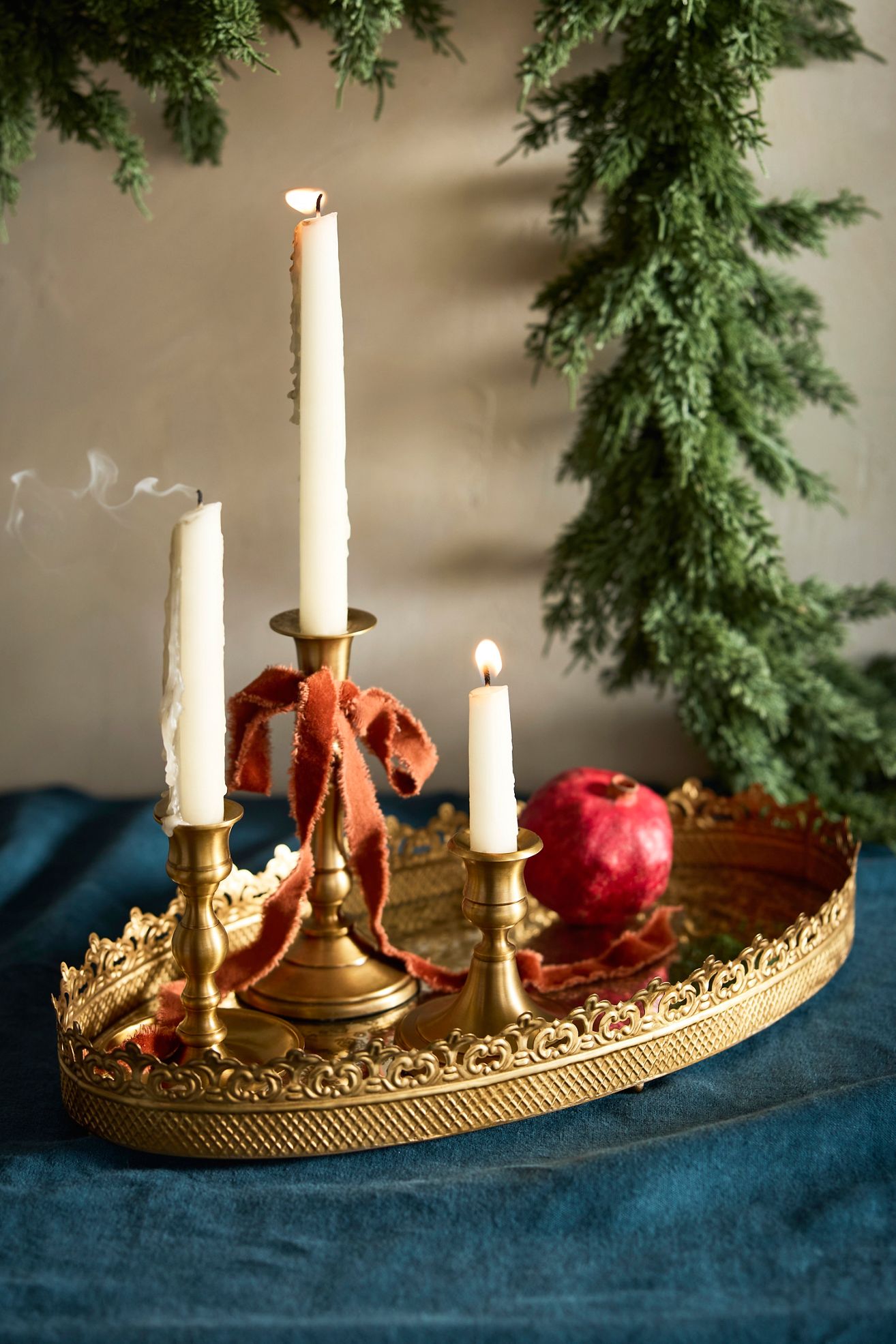 Antique Mirrored Tray - Antiqued Brass
