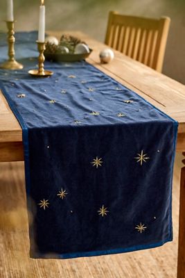 Celestial Embroidery Velvet Runner