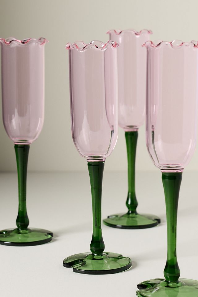 Lilypad Flute Glasses, Set of 4 #3