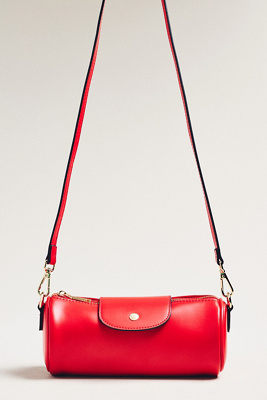Melie Bianco Barrel Crossbody Bag In Red