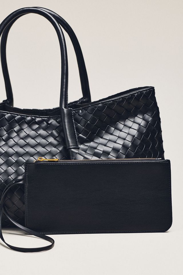 Woven Faux-Leather Tote Bag #2