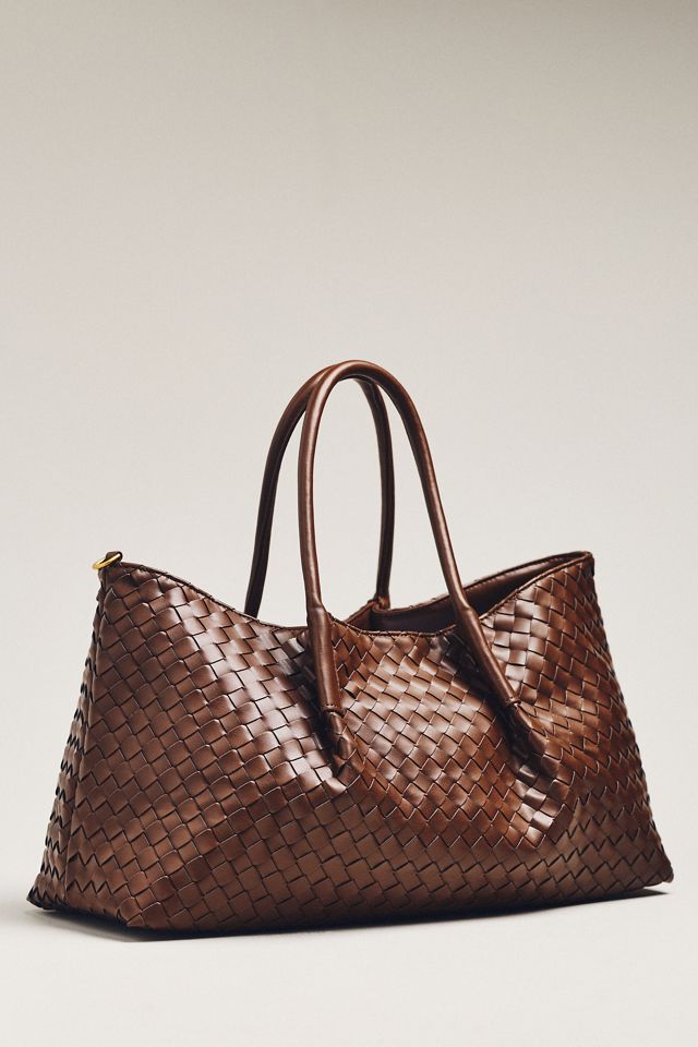 Woven Faux-Leather Tote #1