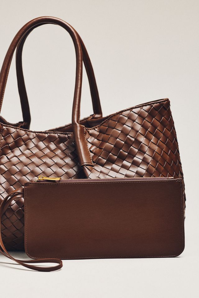 Woven Faux-Leather Tote #2