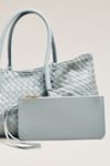 Woven Faux-Leather Tote