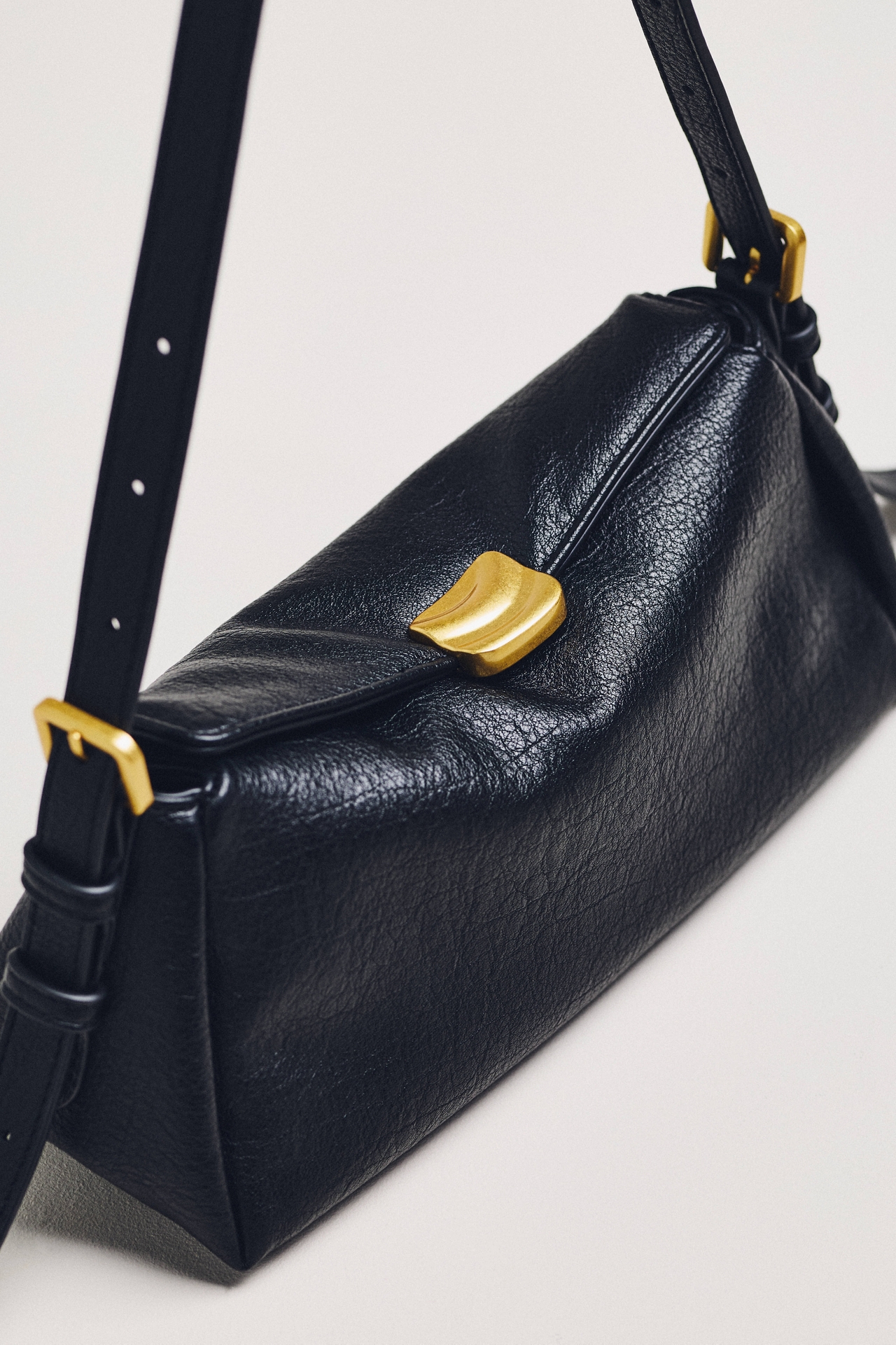Slouchy Faux Leather Shoulder Bag