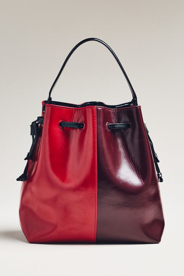Two-Tone Cinched Bucket Bag #1