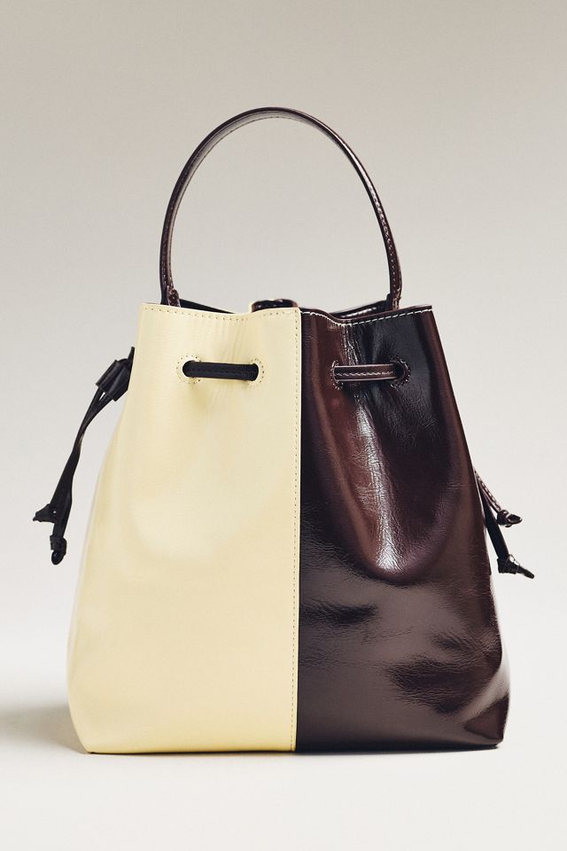 Two-Tone Cinched Bucket Bag #1