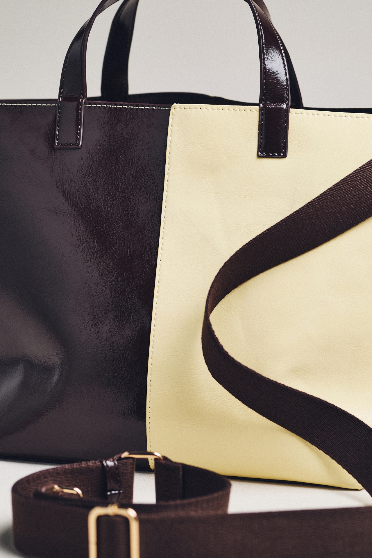 Maeve Two-Toned Waxy Tote