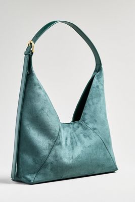 Structured Faux-Suede Shoulder Bag
