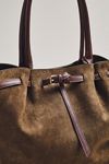By Anthropologie Faux-Suede Belted Tote
