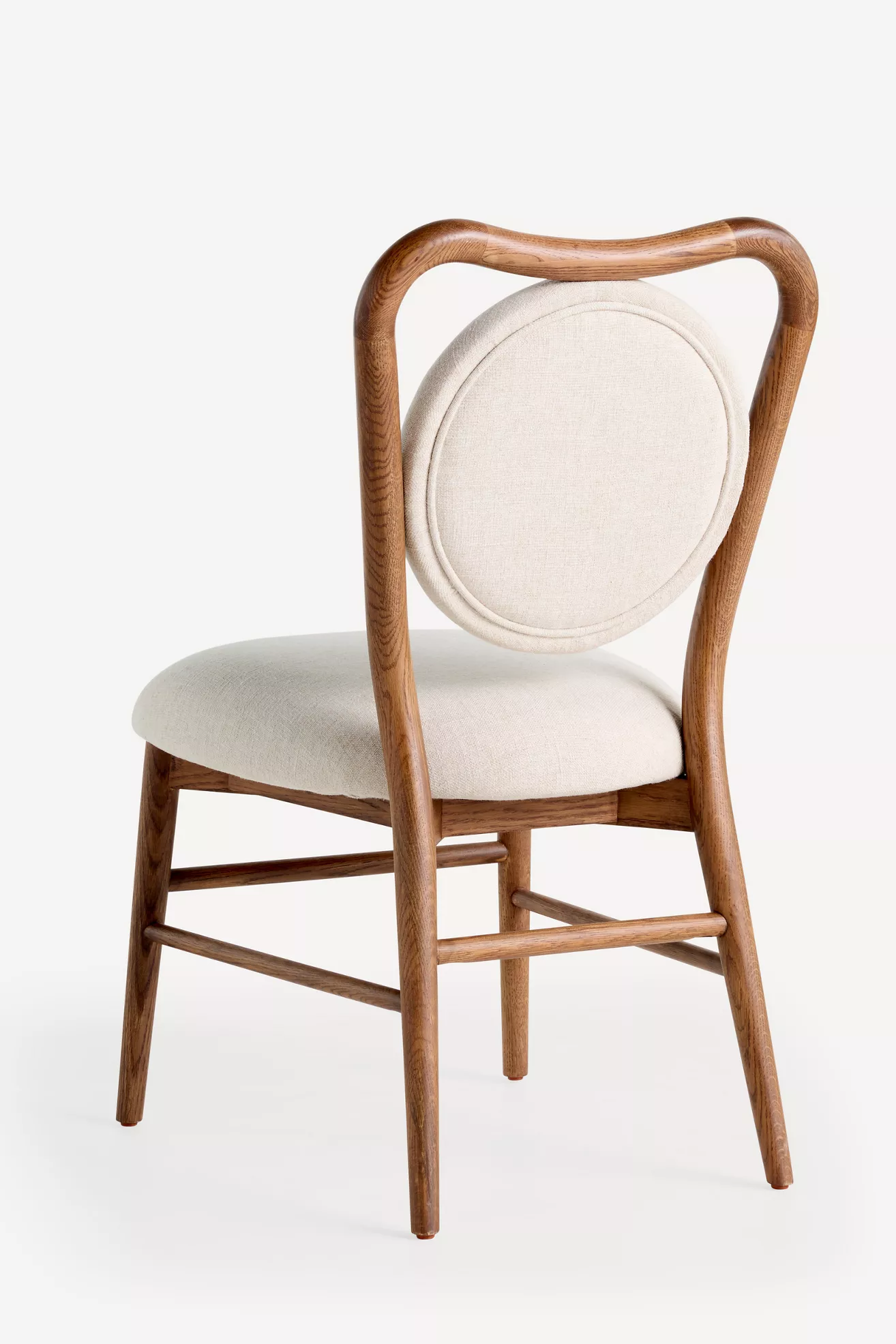 Rear three-quarter view of Ella Linen Dining Chair