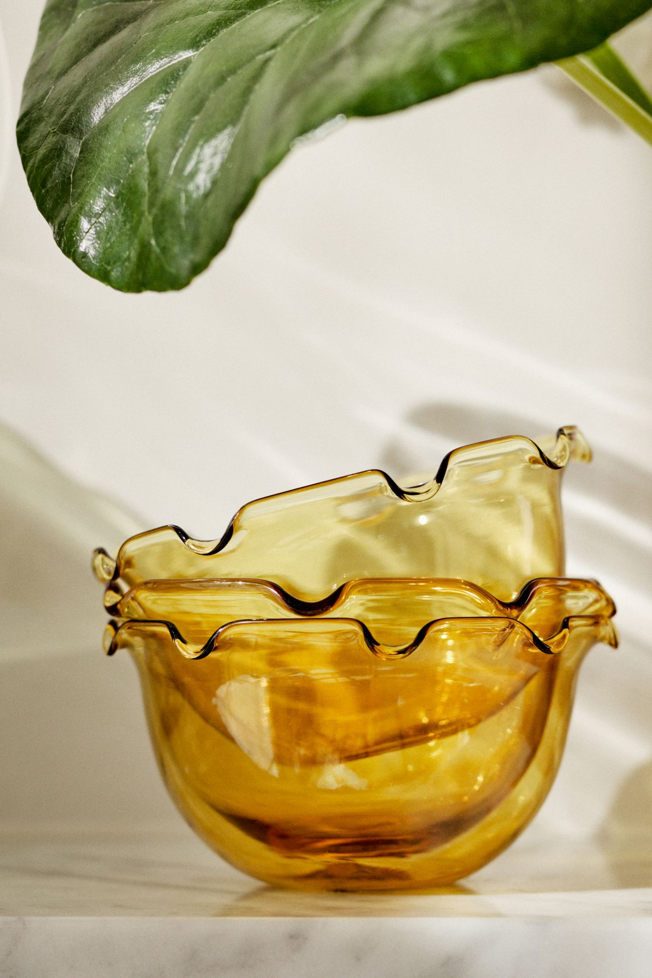 Lilypad Glass Nut Bowl - Yellow, Standard, One Size