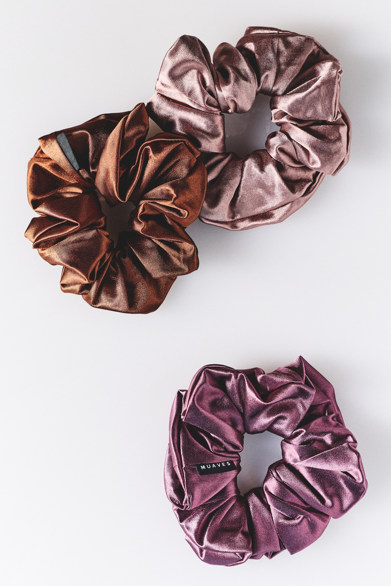 MUAVES Satin Scrunchies, Set of 3