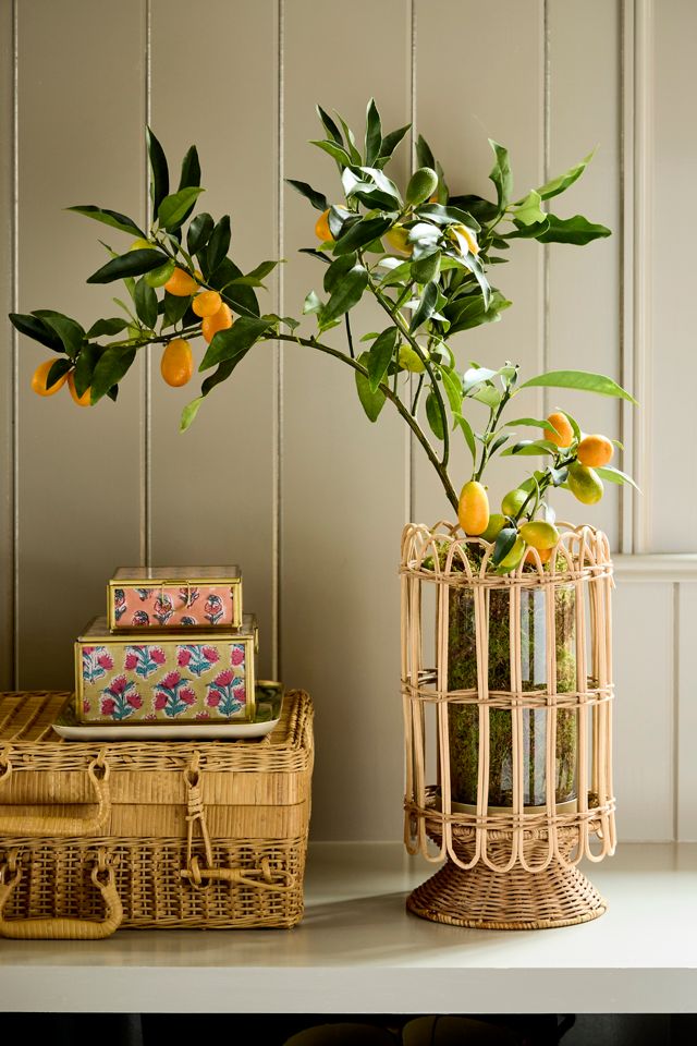 Printed Fabric Brass Box #1