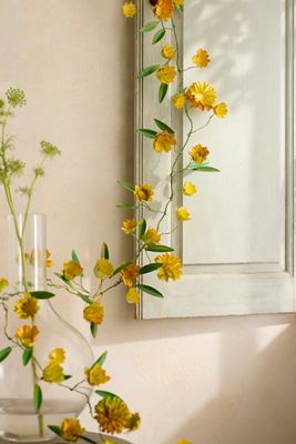 Yellow Floral Iron Garland