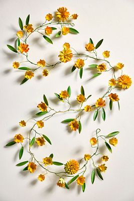 Yellow Floral Iron Garland