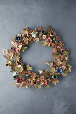 Terrain Gilded Botanicals Iron + Velvet Wreath