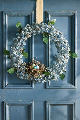 Blue Hydrangea Iron Wreath | Terrain