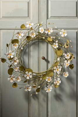 Terrain White Flower + Eucalyptus Iron Wreath