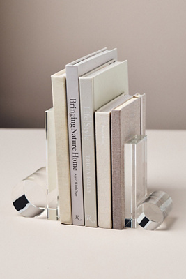 Anthropologie Crystal Glass Bookends, Set Of 2
