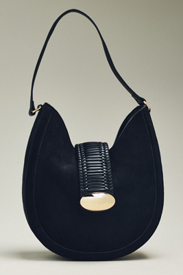 By Anthropologie Faux-suede Shoulder Bag In Black