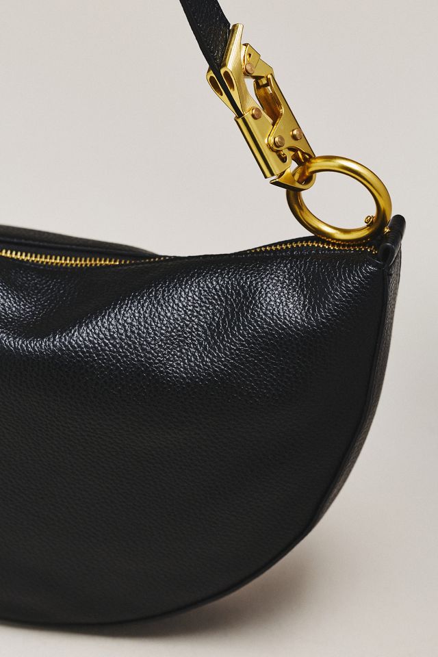 Faux-Leather Rounded Buckle Slouchy Bag #2