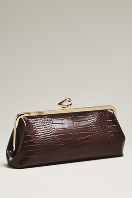 Claire Vegan-Leather Turnlock Clutch product page