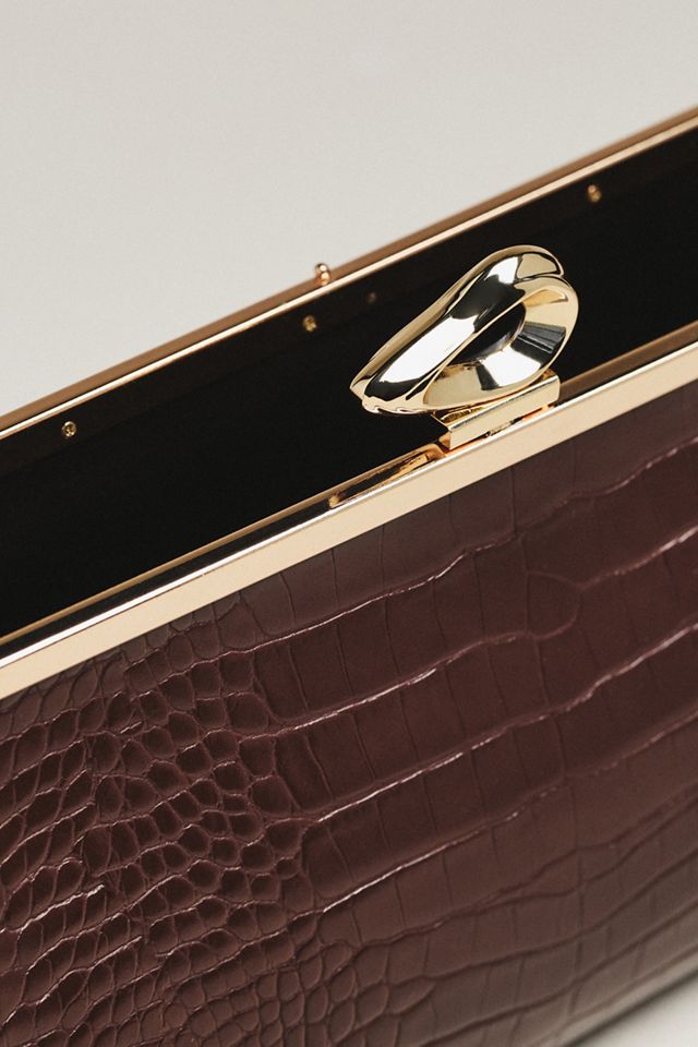 Claire Vegan-Leather Turnlock Clutch #2