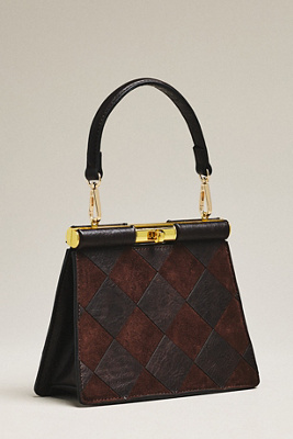 By Anthropologie Edie Turnlock Suede Satchel In Brown