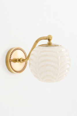Anthropologie Charlotte Glass Wall Light In White