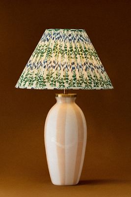 Stripe Peach Glass Table Lamp Base