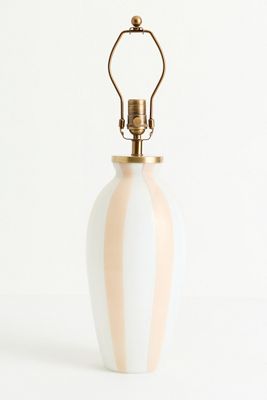Stripe Peach Glass Table Lamp Base