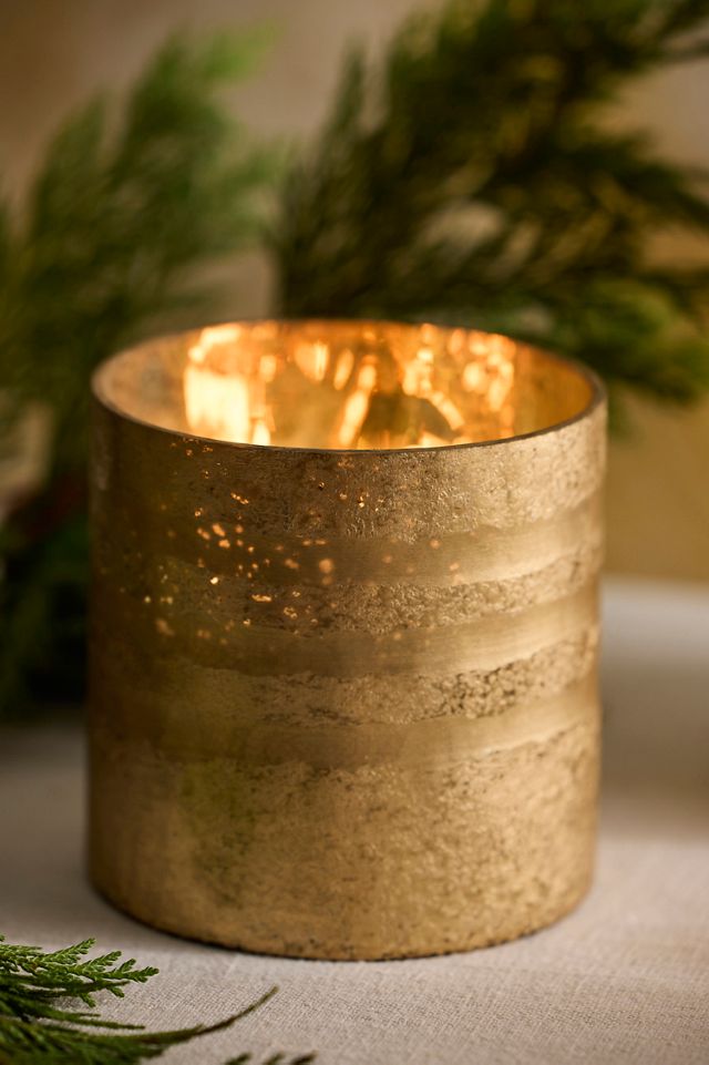 Linnea Gilded Column Candle, Forest Fir #3