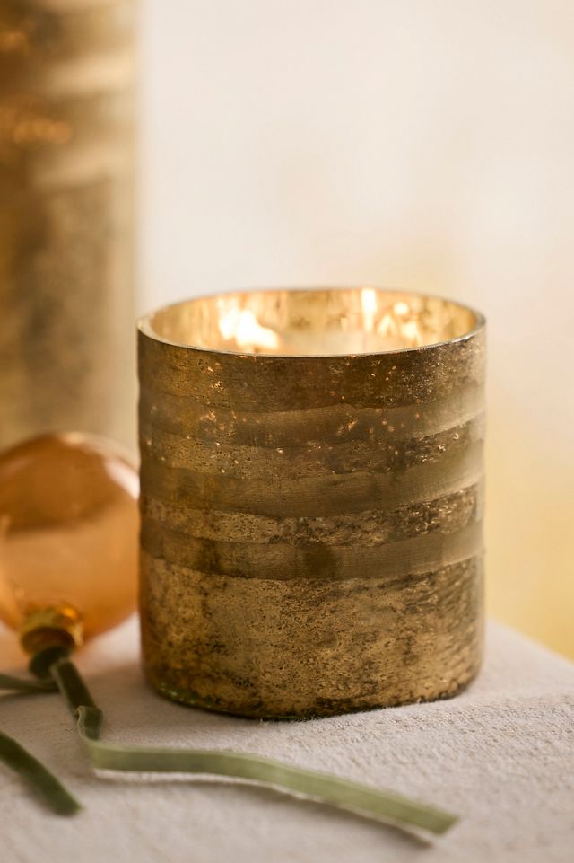Linnea Gilded Column Candle, Forest Fir #4