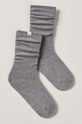 LyreBird Ribbed Wool Blend Crew Socks 