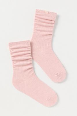 Lyrebird Ribbed Crew Socks In Pink