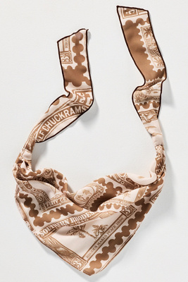 By Anthropologie Stamp Printed Hair Scarf In Sand
