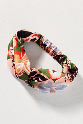 By Anthropologie Abstract Print Twist Headband In Pink