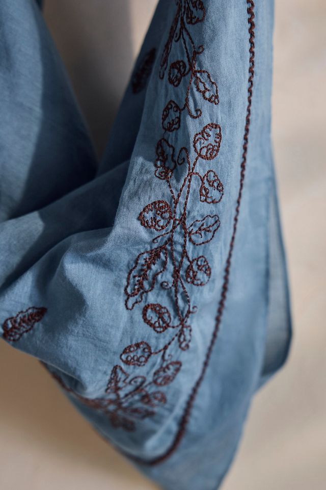 Harvest Embroidered Cotton Bandana