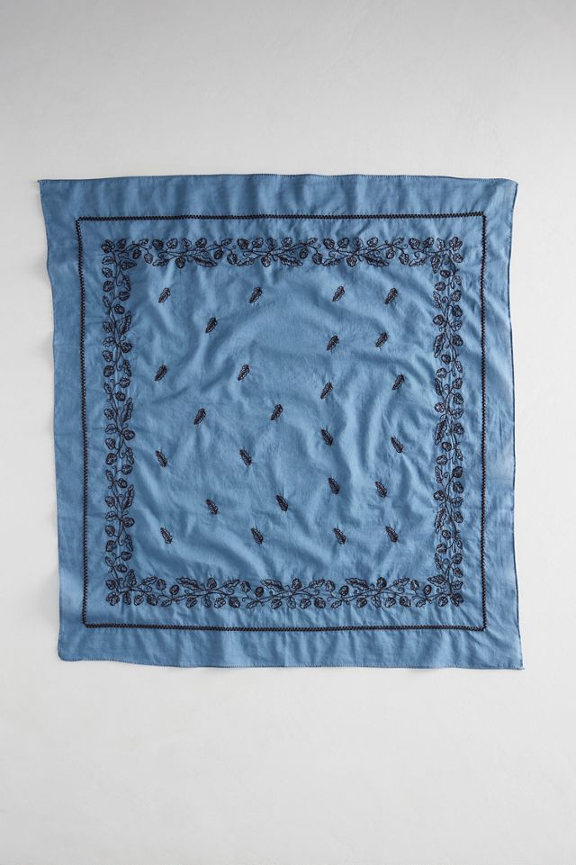 Harvest Embroidered Cotton Bandana