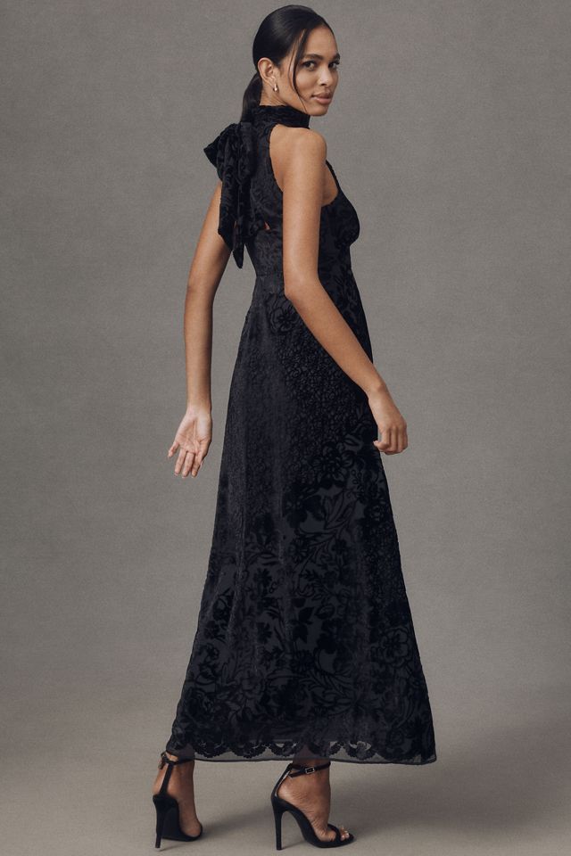 BHLDN Velvet Burnout High-Neck Maxi Dress #1
