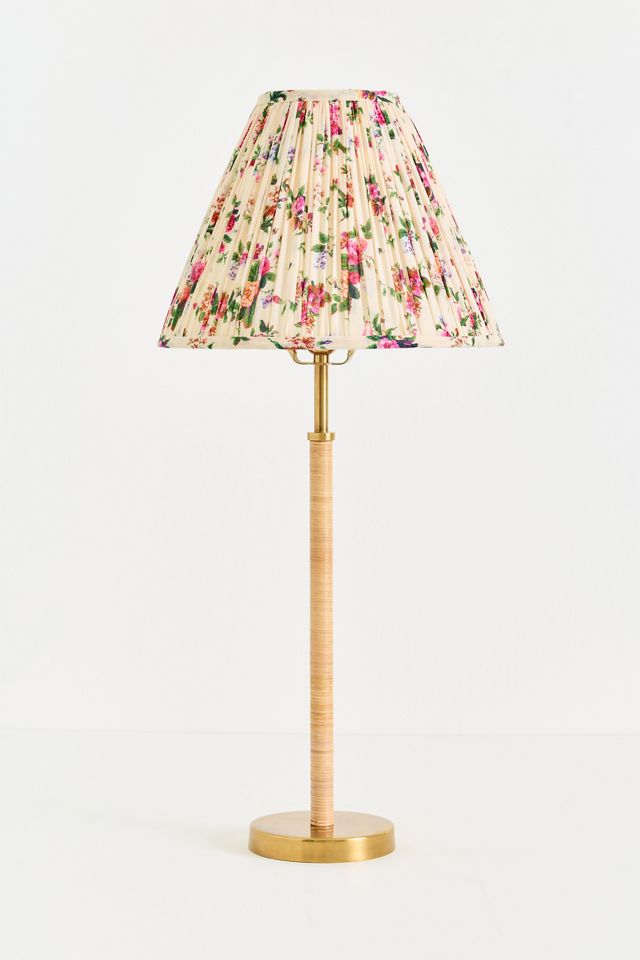 Wrapped Rattan Brass Buffet Table Lamp Base #6