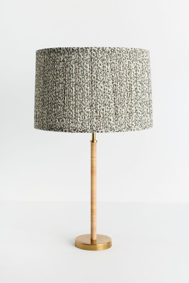 Wrapped Rattan Brass Buffet Table Lamp Base #3