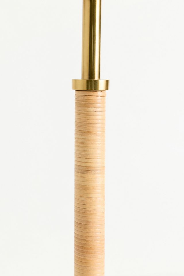 Wrapped Rattan Brass Buffet Table Lamp Base #1
